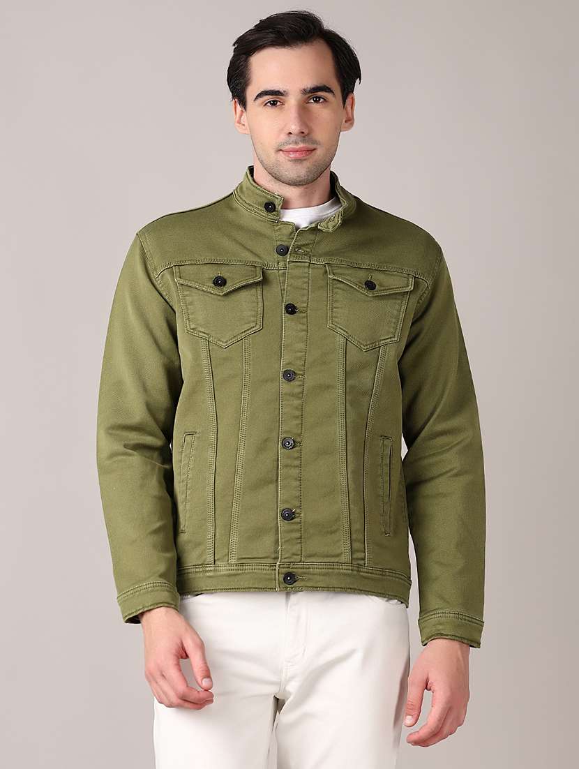 men solid long sleeve denim jacket - 21567286 -  Zoom Image - 0