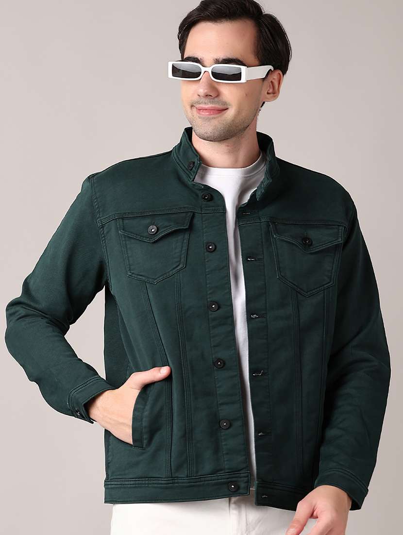 men solid long sleeve denim jacket - 21567287 -  Standard Image - 1