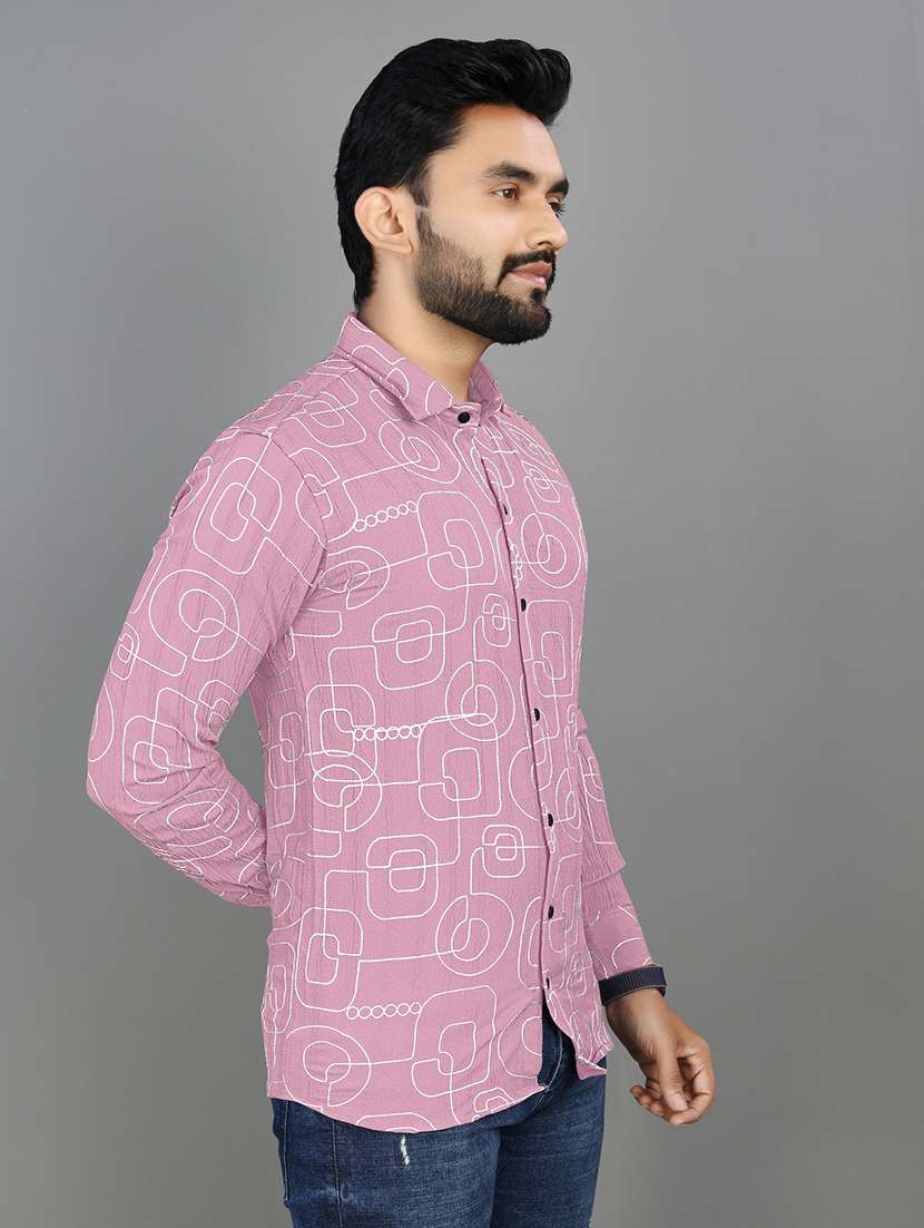 men abstract printed regular fit casual shirt - 21567302 -  Standard Image - 1