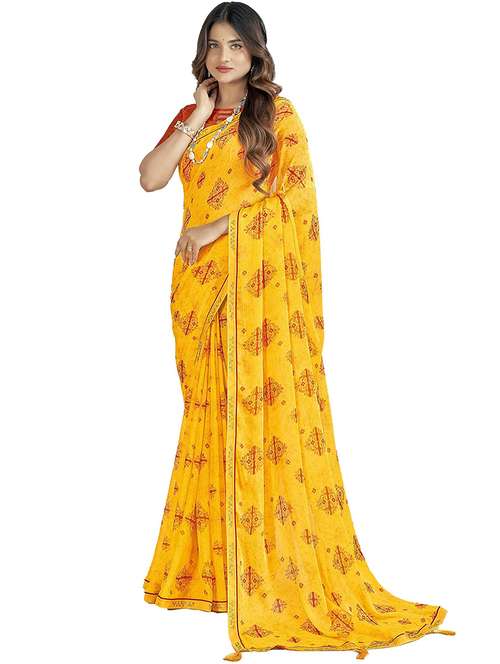 women printed embellished saree - 21567422 -  Standard Image - 0