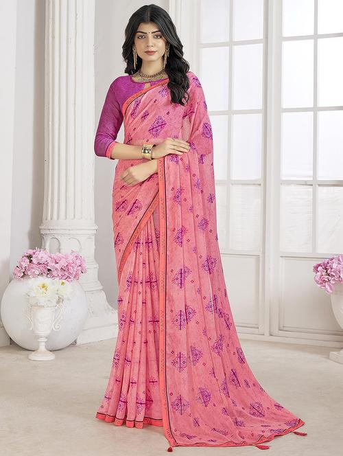 women printed embellished saree - 21567423 - Standard Image - 0