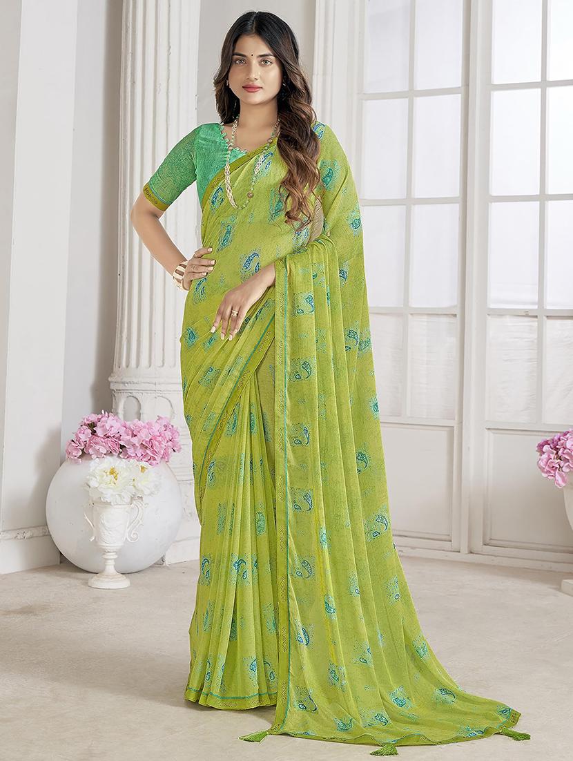 women printed embellished saree - 21567427 - Zoom Image - 0