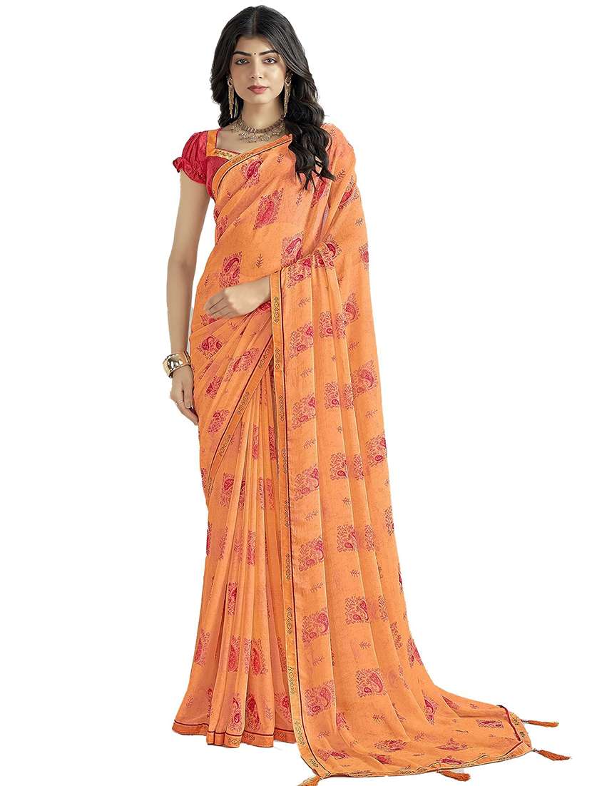 women printed embellished saree - 21567429 -  Standard Image - 1