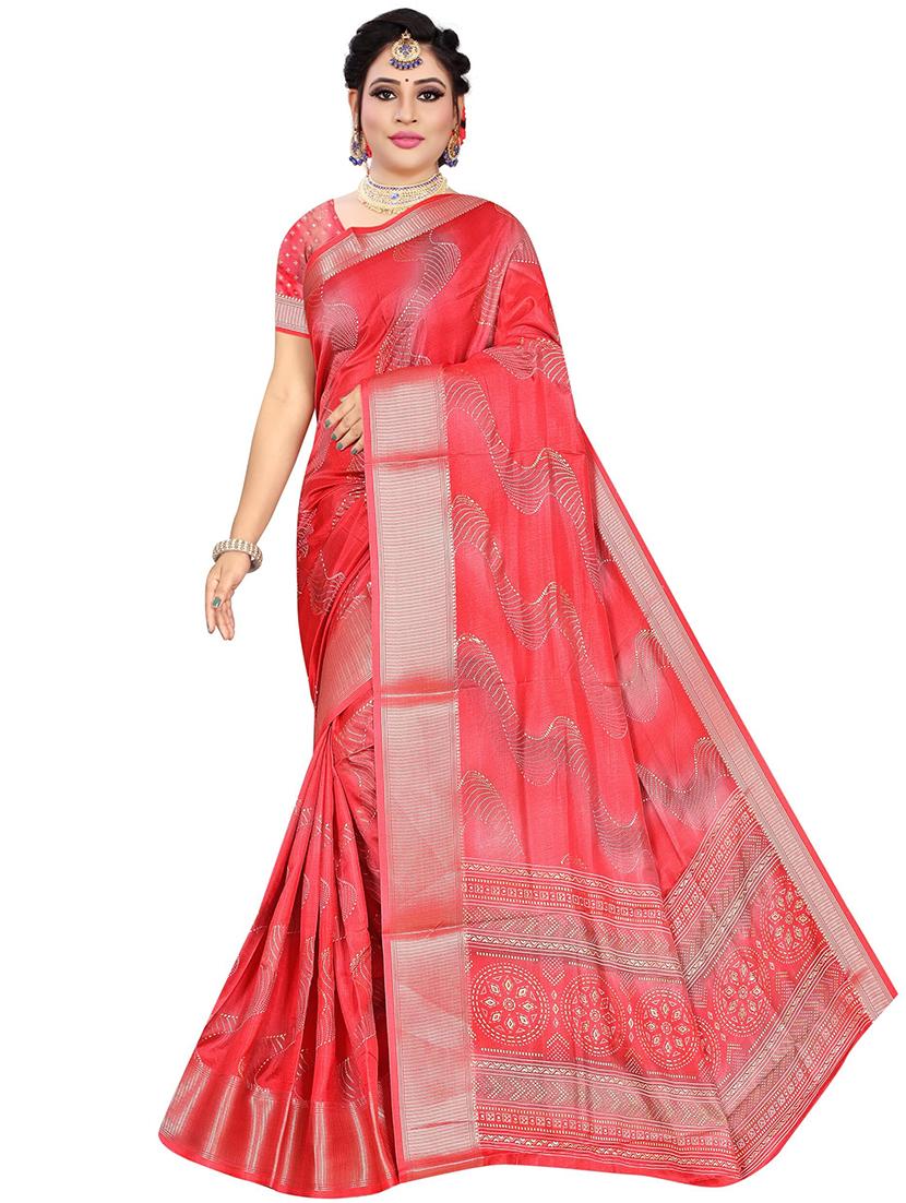 women printed zari boredered saree - 21567452 - Standard Image - 1