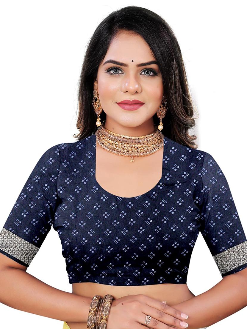 women blue geometric printed saree - 21567527 - Standard Image - 4