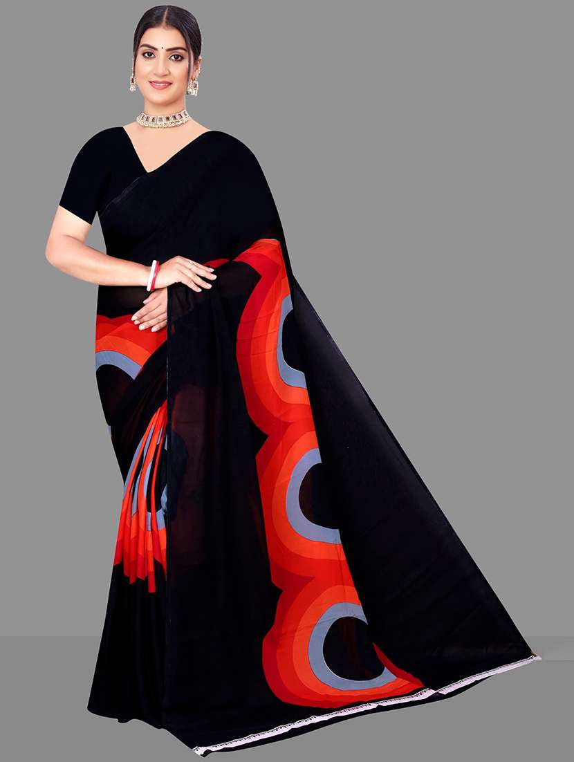 women geometric printed saree 