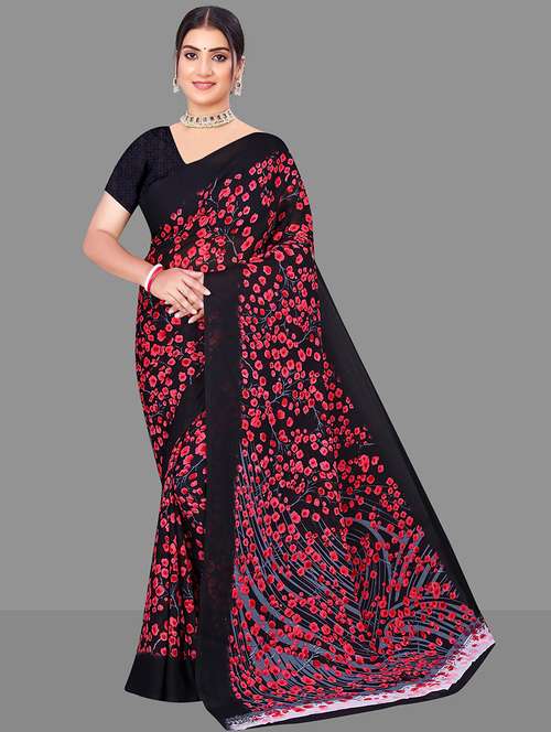 women floral printed saree - 21567554 - Standard Image - 0