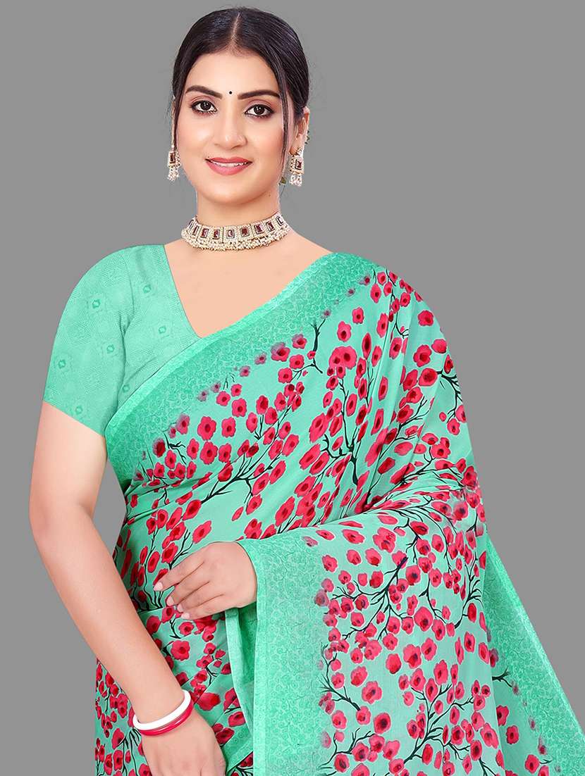 women floral printed saree  - 21567556 -  Standard Image - 4