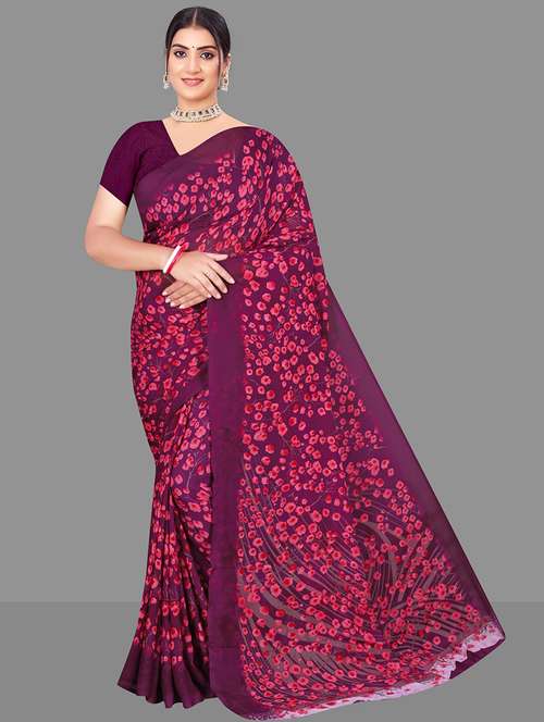 women floral printed saree  - 21567558 -  Standard Image - 0