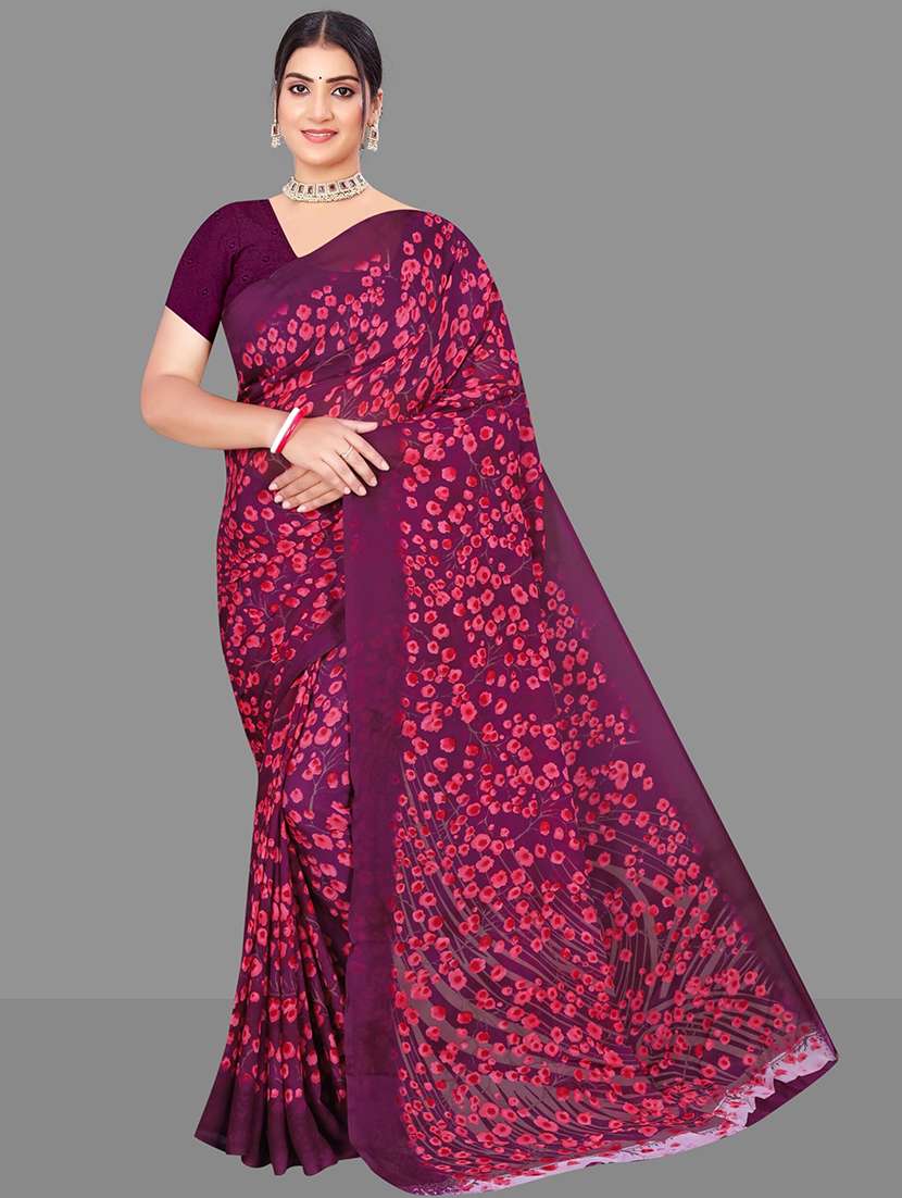 women floral printed saree 