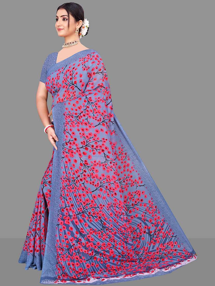 women floral printed saree - 21567561 - Standard Image - 1