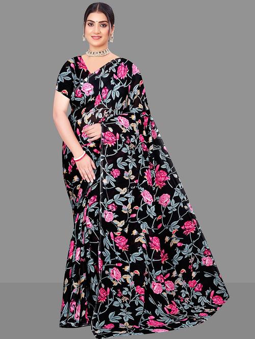 women floral printed saree - 21567562 - Standard Image - 0