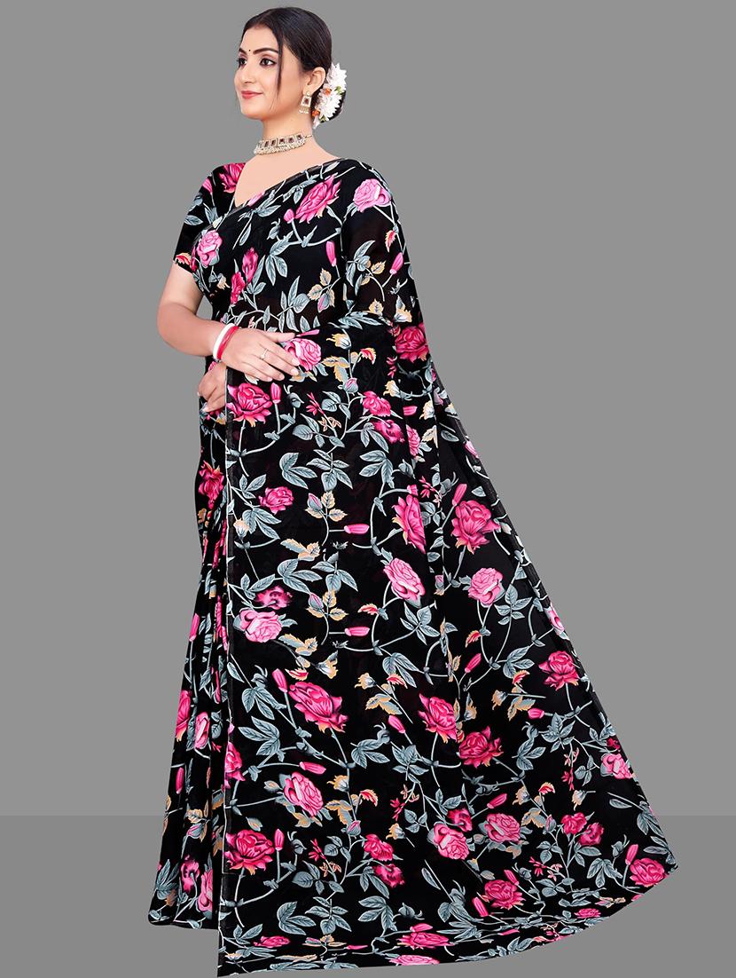 women floral printed saree - 21567562 - Standard Image - 1
