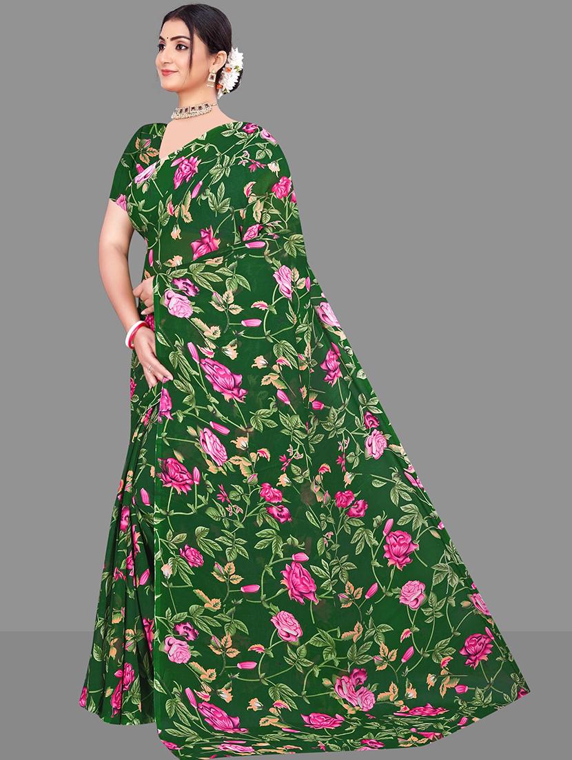 women floral printed saree - 21567568 - Standard Image - 1
