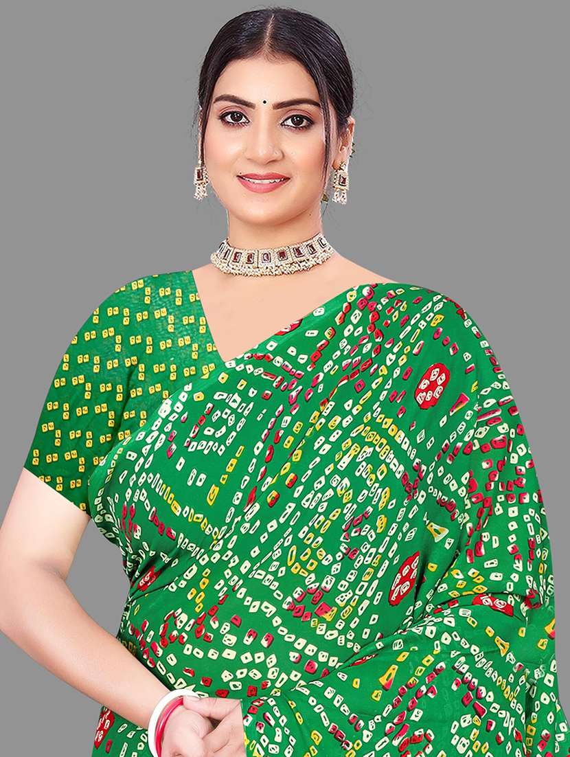 women bandhani printed saree  - 21567574 -  Standard Image - 4