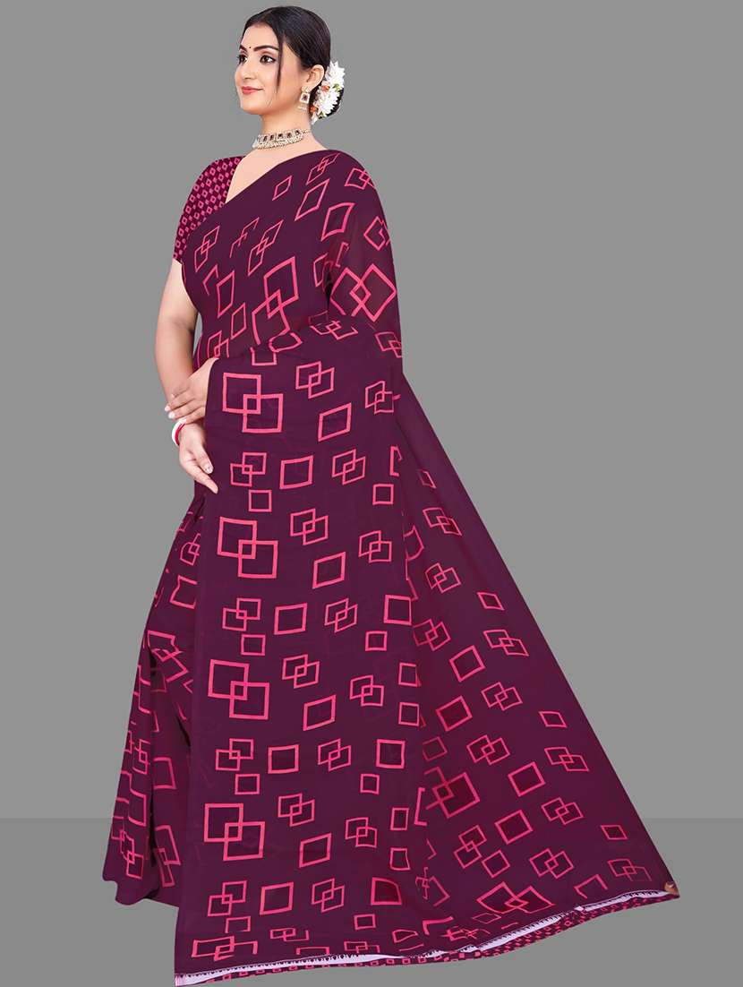 women geometric printed saree  - 21567575 -  Standard Image - 1