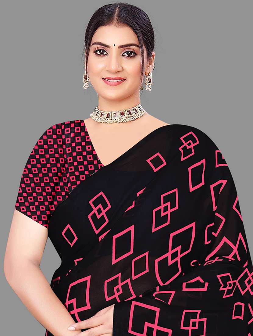 women geometric printed saree  - 21567577 -  Standard Image - 4