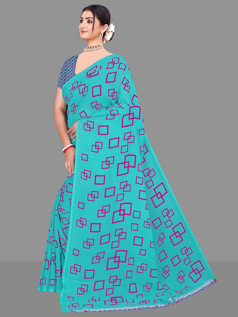 women geometric printed saree  - 21567580 -  Standard Image - 1