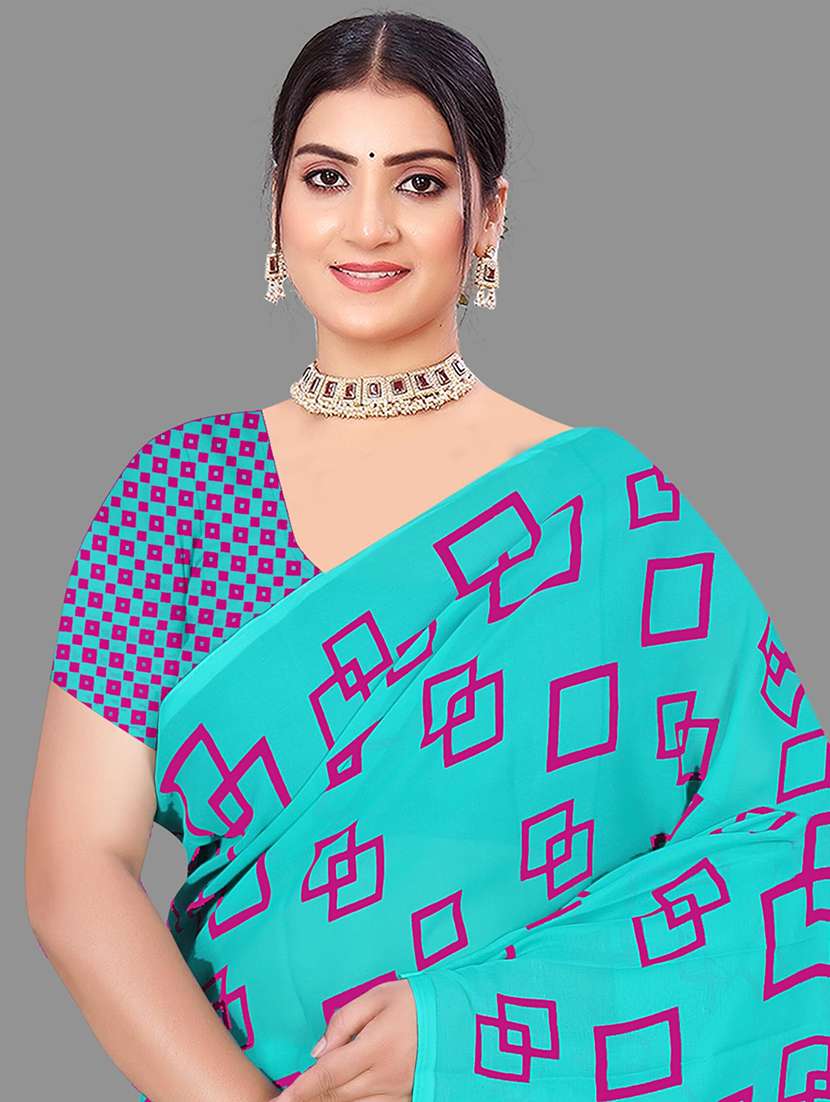 women geometric printed saree  - 21567580 -  Standard Image - 4