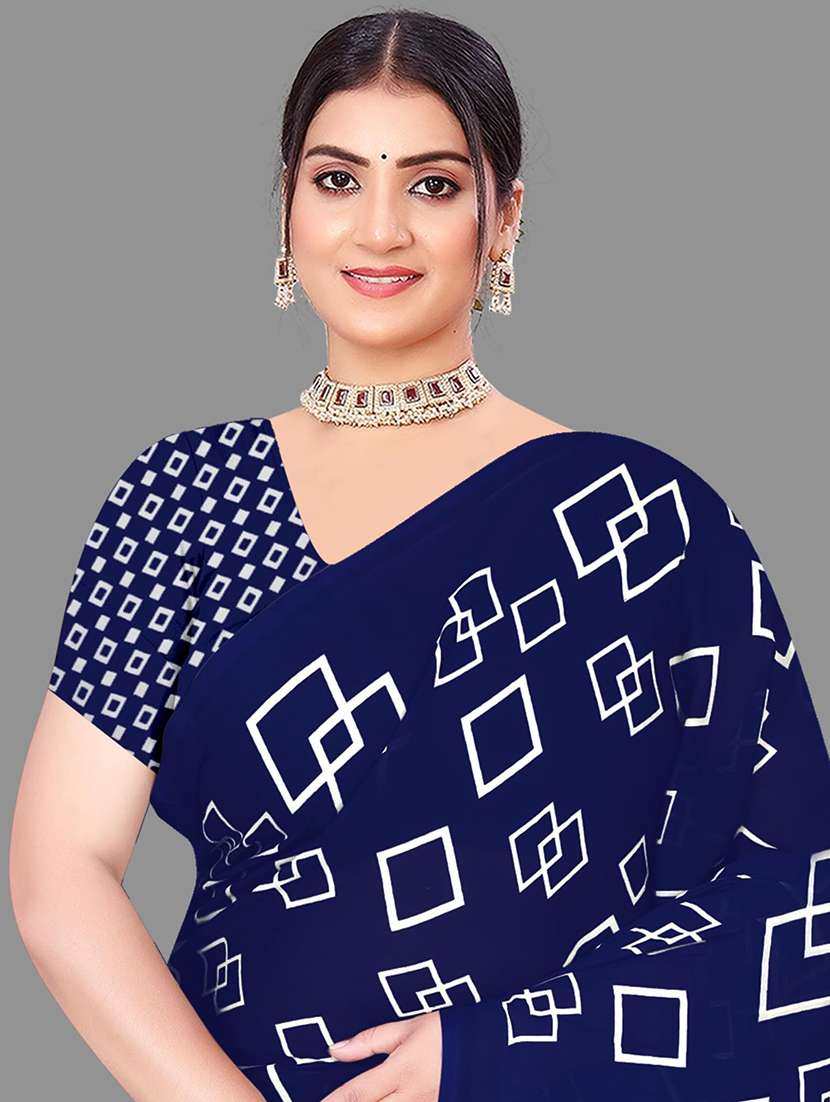 women geometric printed saree  - 21567581 -  Standard Image - 4