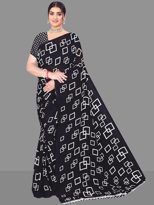 women geometric printed saree - 21567582 - Standard Image - 0