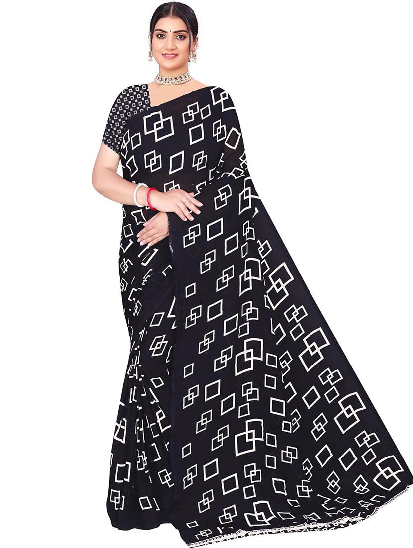 women geometric printed saree - 21567582 - Standard Image - 1