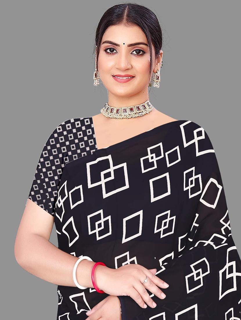 women geometric printed saree - 21567582 - Standard Image - 4