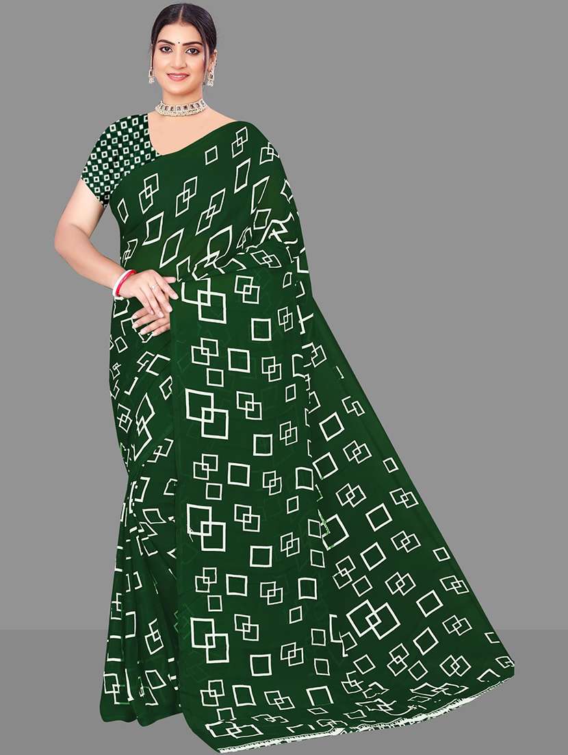 women geometric printed saree  - 21567583 -  Zoom Image - 0