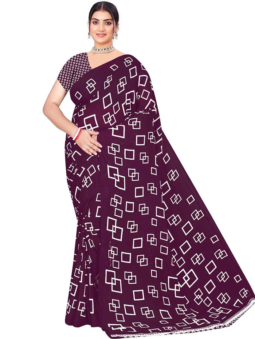 women geometric printed saree  - 21567584 -  Standard Image - 1