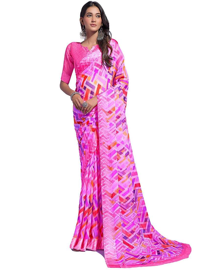 women geometric printed saree  - 21567605 -  Standard Image - 1