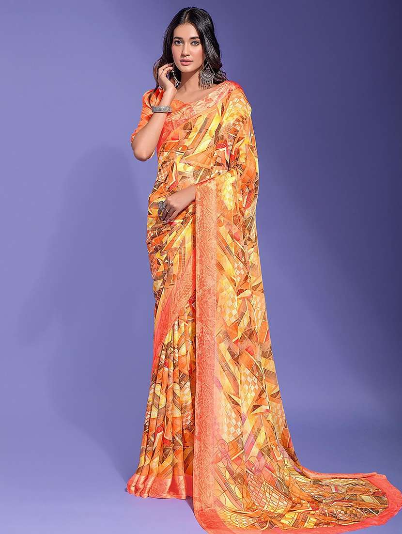 women abstract printed saree 