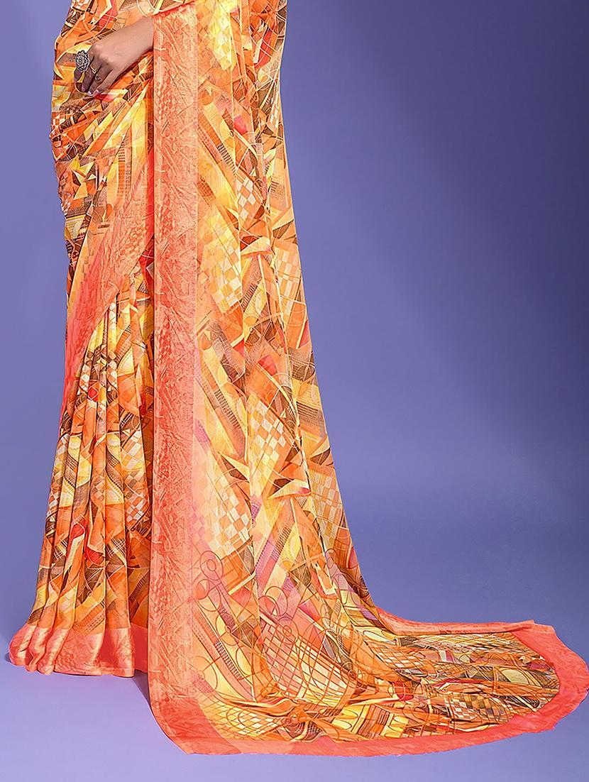 women abstract printed saree - 21567609 - Standard Image - 4