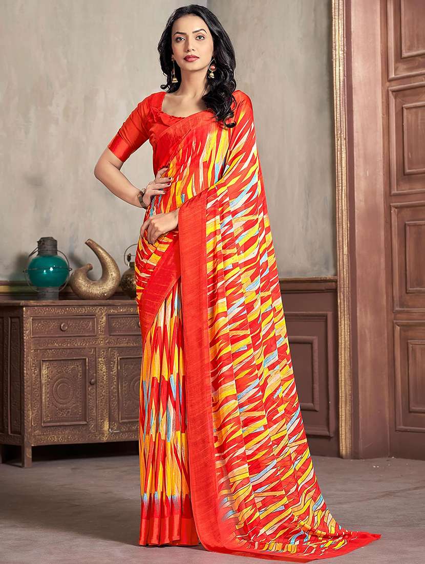 women red printed saree