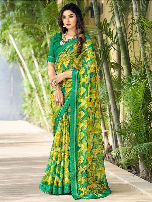 women geometric printed saree  - 21567650 -  Standard Image - 0