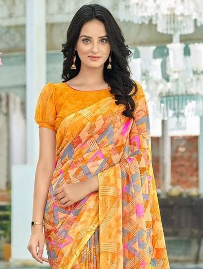 women geometric printed saree - 21567664 - Standard Image - 1