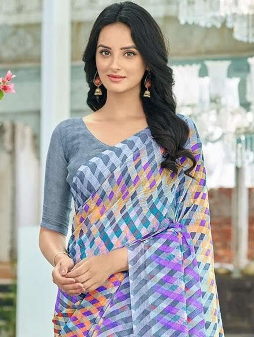 women geometric printed saree  - 21567672 -  Standard Image - 1