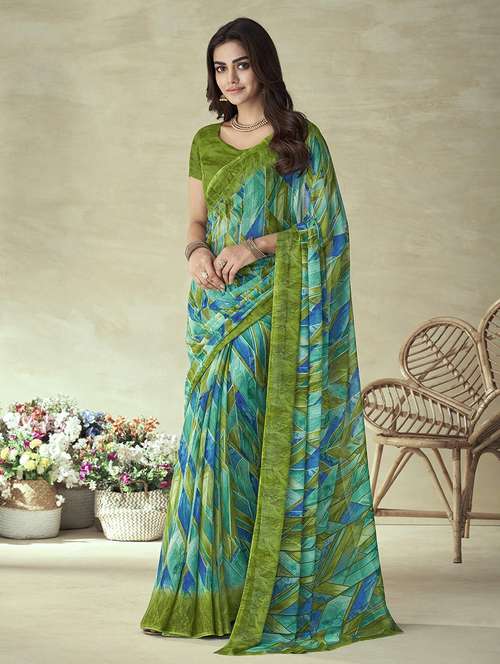 women geometric printed saree - 21567682 - Standard Image - 0
