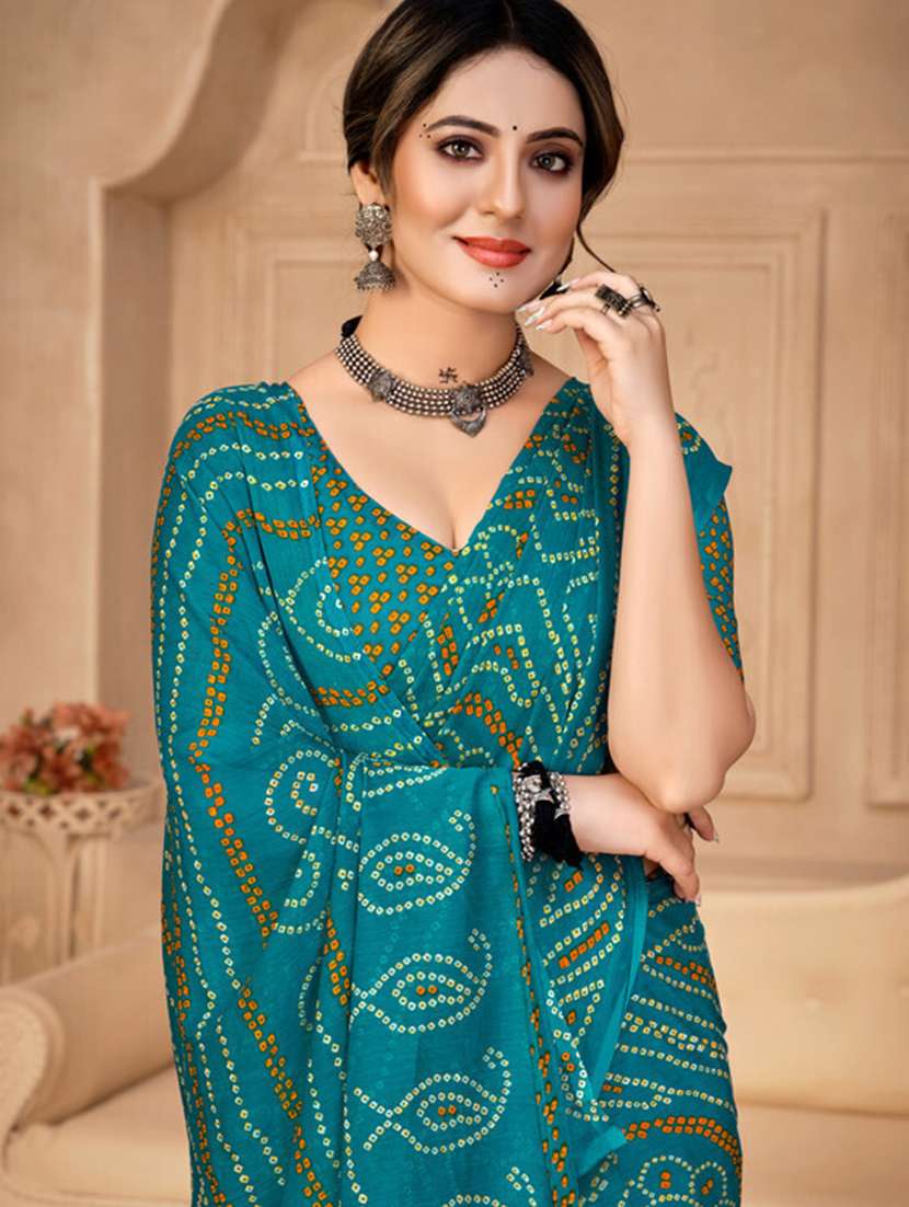 women bandhani printed saree - 21567690 -  Standard Image - 1