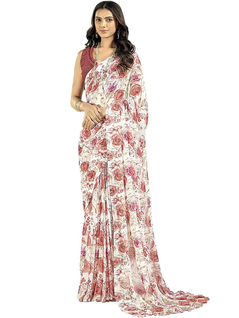 women floral printed saree - 21567719 - Standard Image - 1