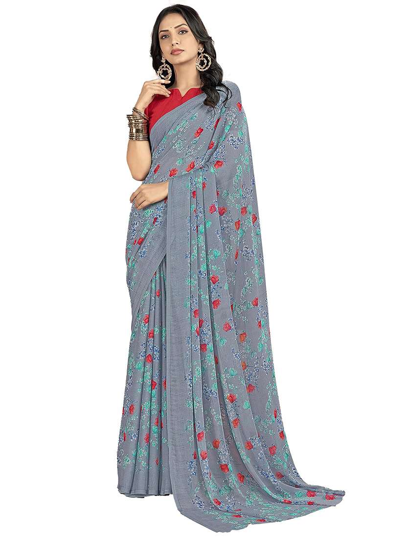 women floral printed saree  - 21567722 -  Standard Image - 1