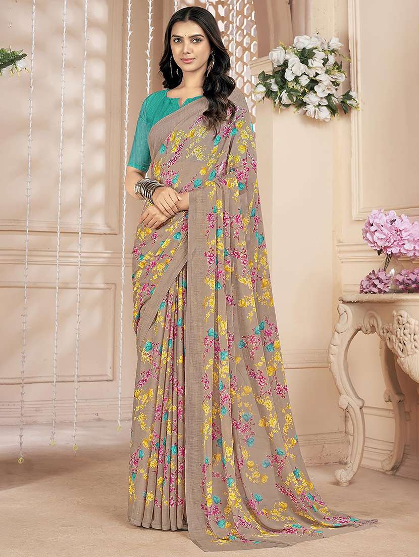 women floral printed saree 
