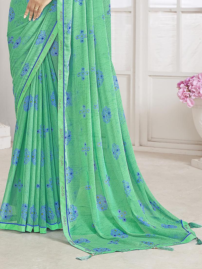 women printed saree - 21567775 - Standard Image - 4