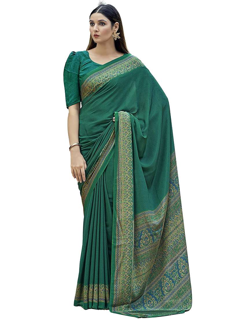 women paisley printed bordered saree - 21567777 -  Standard Image - 1