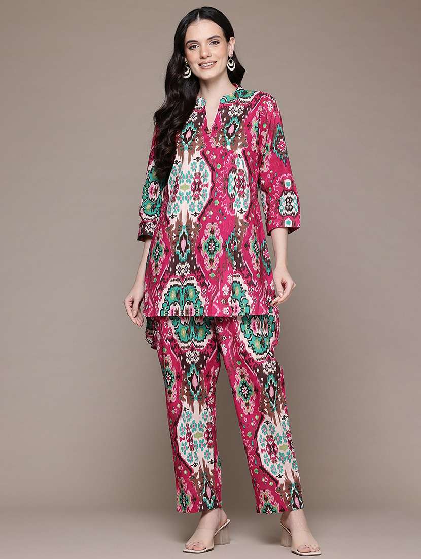 women magenta printed co-ord set - 21567822 -  Standard Image - 1