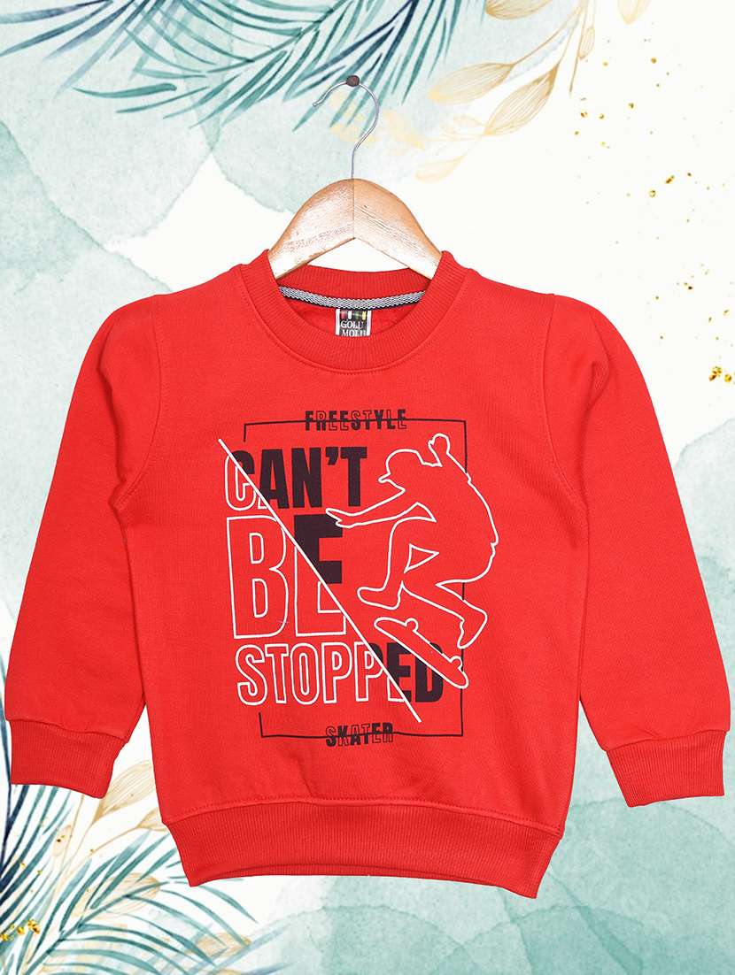 boys long sleeves front print sweatshirt