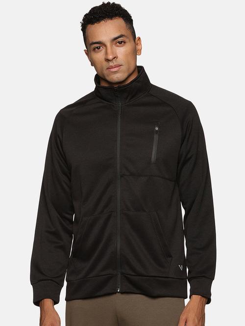 black polyester casual jacket - 21567872 -  Standard Image - 0