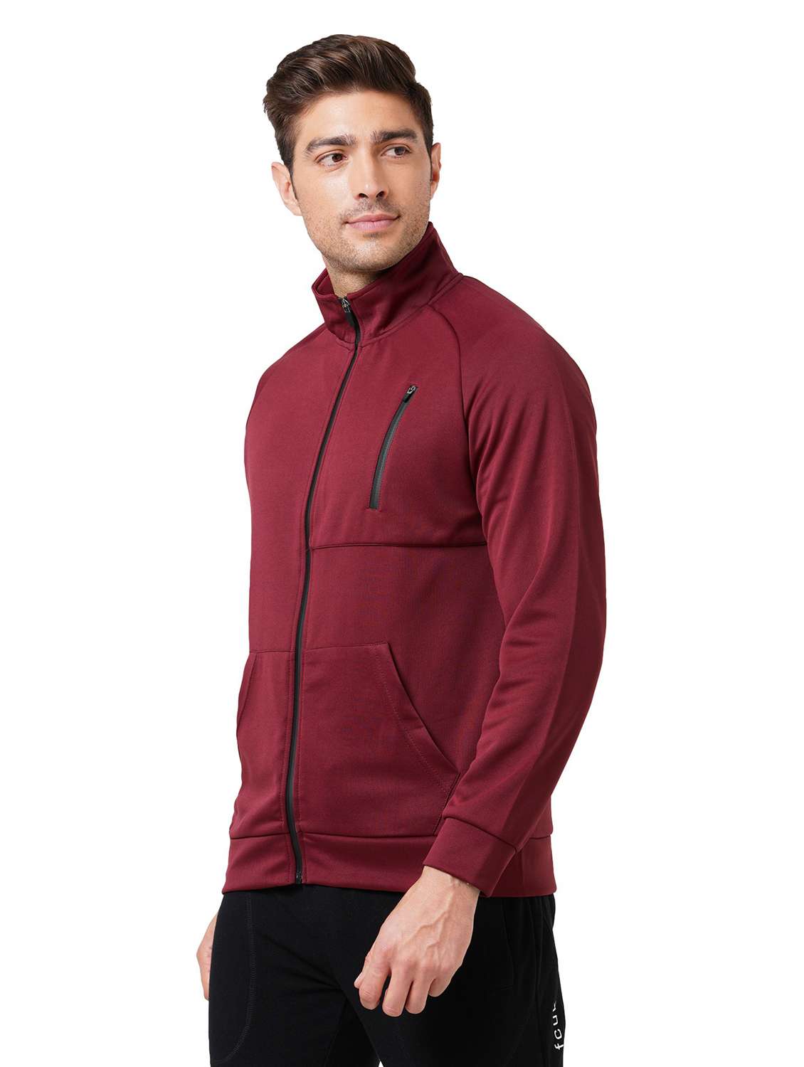 maroon polyester casual jacket - 21567878 -  Standard Image - 1