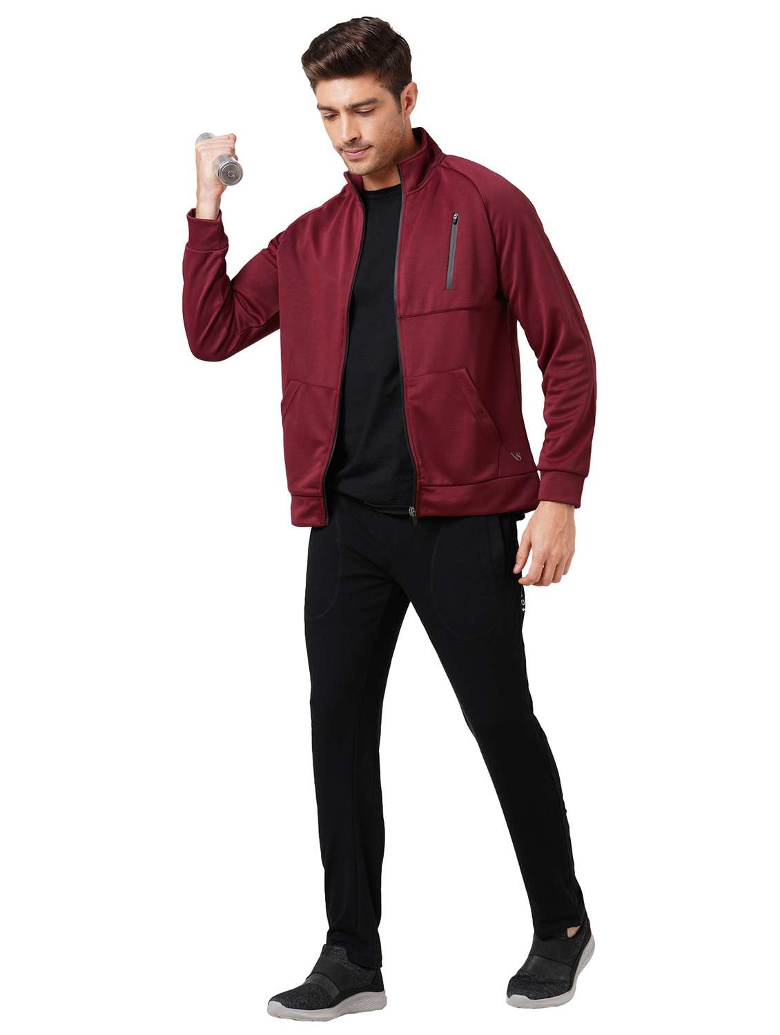 maroon polyester casual jacket - 21567878 -  Standard Image - 4