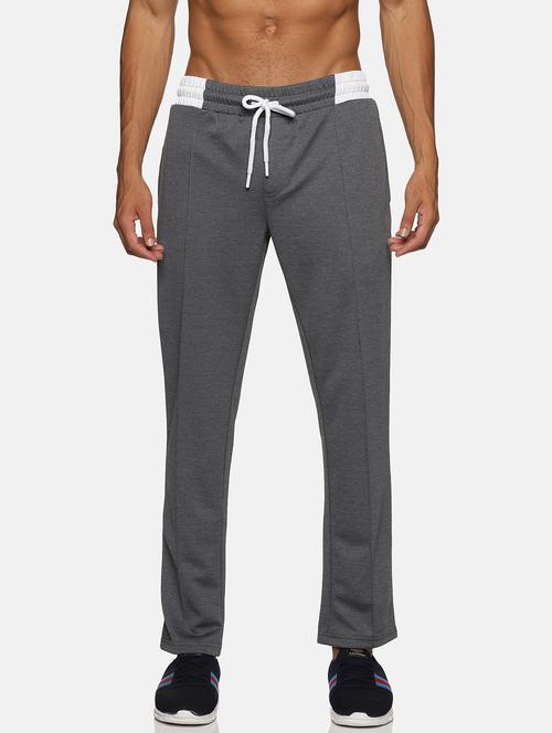 charcoal polyester  ankle length track pant - 21567921 -  Standard Image - 0