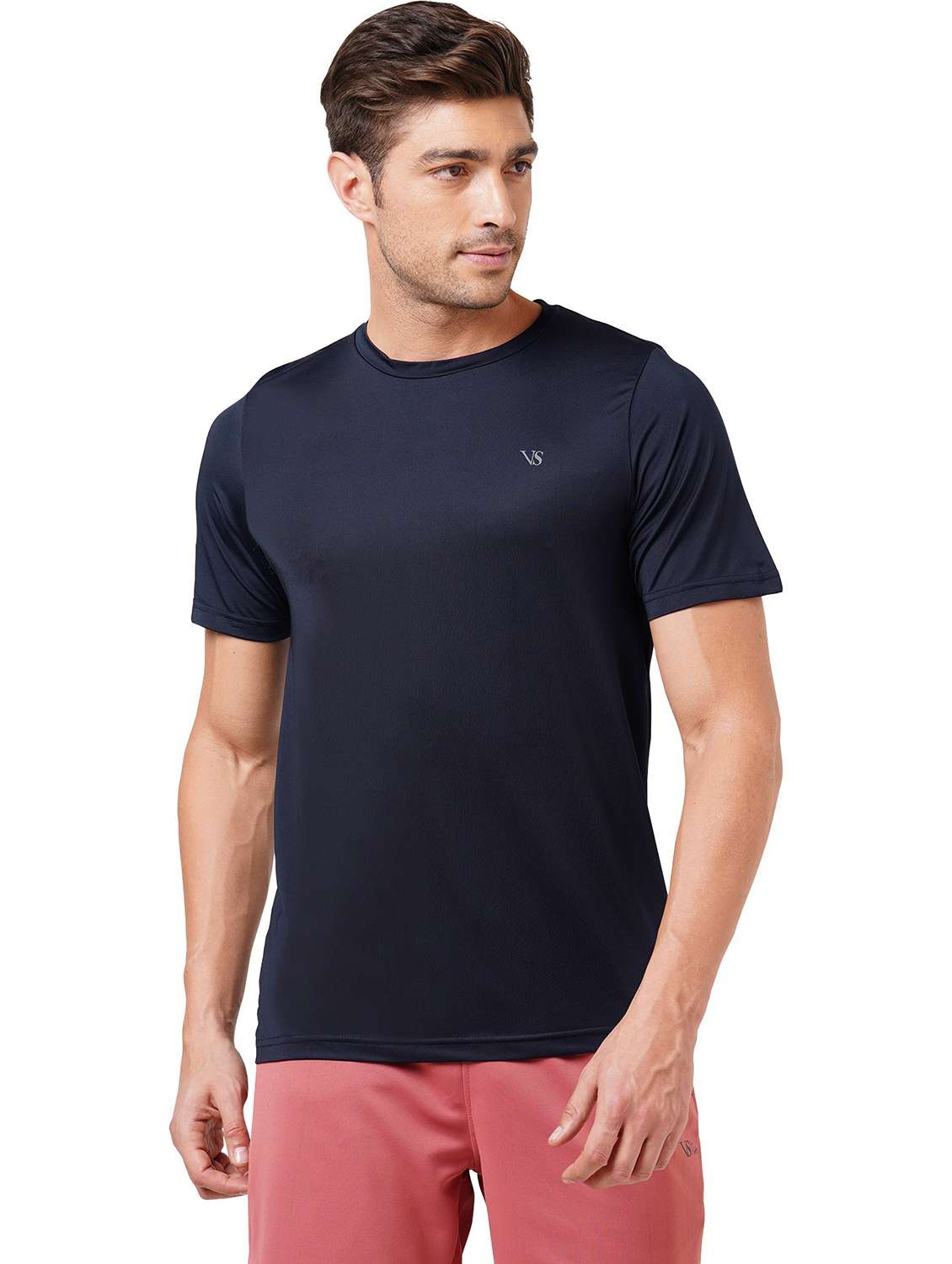 blue polyester front print tshirt